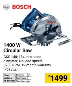 Builders Warehouse BOSCH 1400W Circular Saw offer