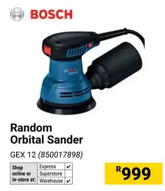 Builders Warehouse BOSCH Random Orbital Sander offer