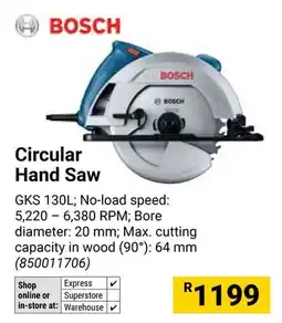Builders Warehouse BOSCH Circular Hand Saw offer