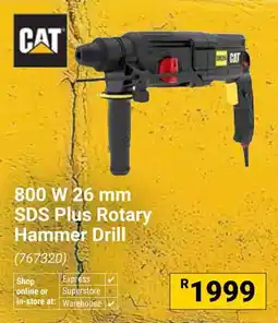 Builders Warehouse CAT 800W 26mm SDS Plus Rotary Hammer Drill offer