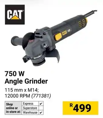 Builders Warehouse CAT 750 W Angle Grinder offer