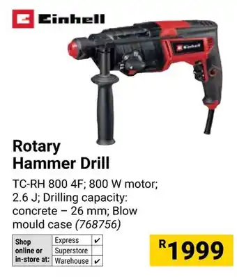 Builders Warehouse Einhell Rotary Hammer Drill offer