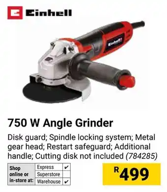 Builders Warehouse Einhell 750 W Angle Grinder offer