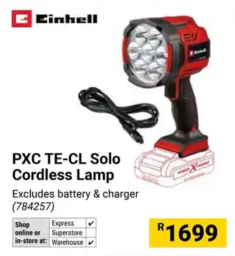 Builders Warehouse Einhell PXC TE-CL Solo Cordless Lamp offer