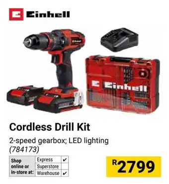 Builders Warehouse Einhell Cordless Drill Kit offer