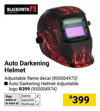 Builders Warehouse Blacksmith Auto Darkening Helmet offer
