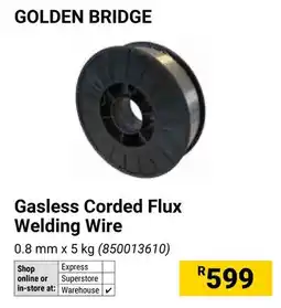 Builders Warehouse Golden Bridge Gasless Corded Flux Welding Wire offer