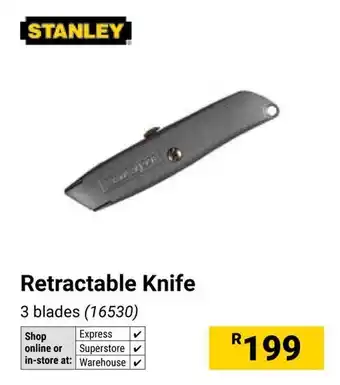 Builders Warehouse Stanley Retractable Knife offer