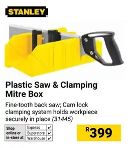 Builders Warehouse Stanley Plastic Saw & Clamping Mitre Box offer