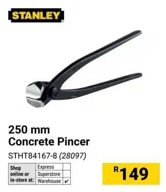 Builders Warehouse Stanley Concrete Pincer offer