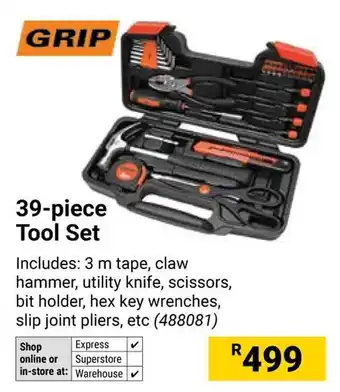 Builders Warehouse Grip Tool Set offer
