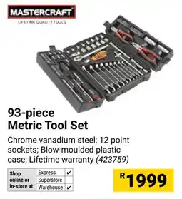 Builders Warehouse Mastercraft Metric Tool Set offer