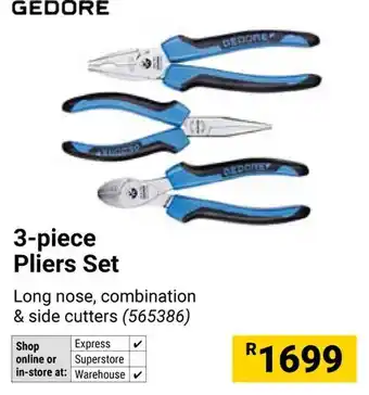 Builders Warehouse Gedore Pliers Set offer