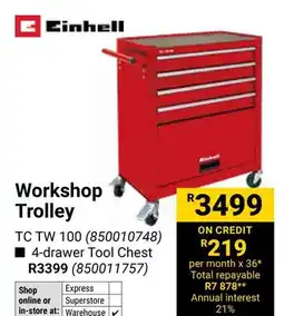 Builders Warehouse Einhell Workshop Trolley offer