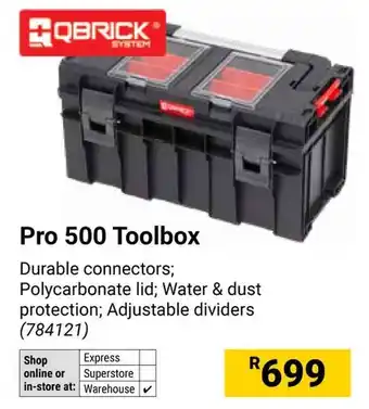 Builders Warehouse QBRICK Pro 500 Toolbox offer