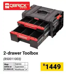 Builders Warehouse QBRICK 2-drawer Toolbox offer