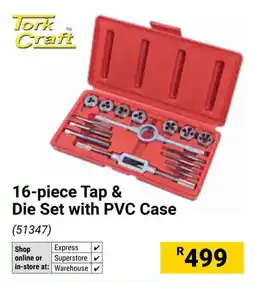 Builders Warehouse Tork Craft Tap & Die Set with PVC Case offer