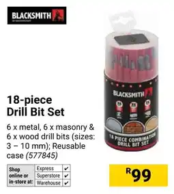 Builders Warehouse Blacksmith Drill Bit Set offer