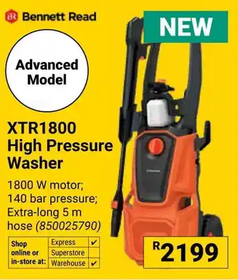Builders Warehouse Bennett Read XTR1800 High Pressure Washer offer