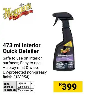 Builders Warehouse Meguiars Interior Quick Detailer offer