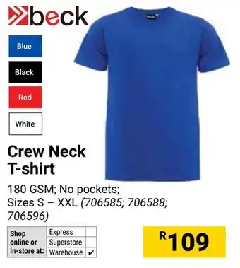 Builders Warehouse Beck Crew Neck T-shirt offer