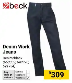 Builders Warehouse Beck Denim Work Jeans offer