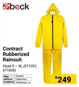 Builders Warehouse Beck Contract Rubberized Rainsuit offer