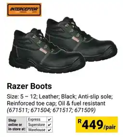 Builders Warehouse Interceptor Razer Boots offer