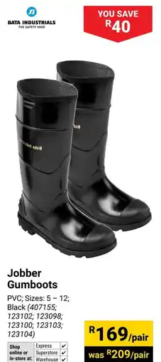 Builders Warehouse Bata Industrials Jobber Gumboots offer
