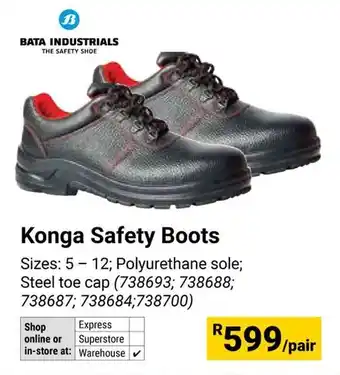 Builders Warehouse Bata Industrials Konga Safety Boots offer