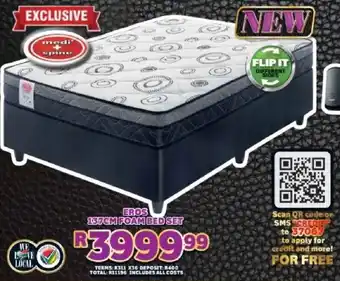 Eros 137cm foam bed set