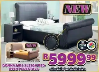 Lewis Donna mk2 sleigh bed with pedestals offer