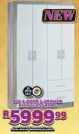 Lewis Rio 4-door 2-drawer high gloss robe offer