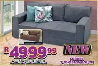 Lewis Forbes 3-division couch offer