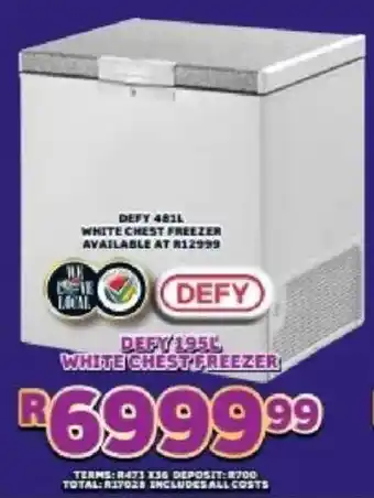 Lewis Defy white chest freezer offer