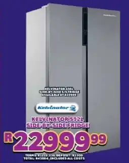 Lewis Kelvinator side-by-side fridge offer