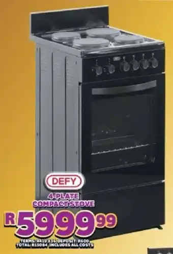 Lewis Defy 4-plate compact stove offer