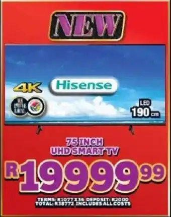 Lewis Hisense 75 inch uhd smart tv offer