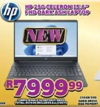 Lewis Hp 250 celeron 15.6" fhd dark ash laptop offer