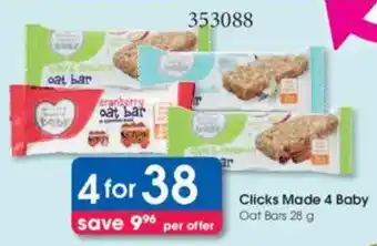 Clicks Clicks Made 4 Baby Oat Bars offer