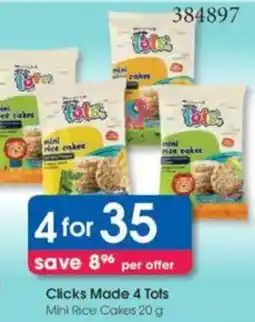 Clicks Clicks Made 4 Tots Mini Rice Cakes offer