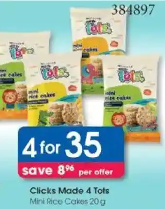 Clicks Clicks Made 4 Tots Mini Rice Cakes offer