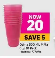 Game Otima 500ml Milla Cup 10 Pack offer