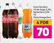 Game Coca-Cola Zero Or No Sugar 2.25Ltr, Sprite Zero 2.25Ltr Or Fanta Orange Zero-For 4 offer