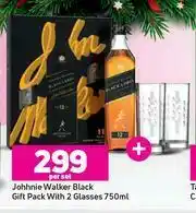 Game Johnie Walker Black 750ml Gift Pack With 2 Glasses-Per Set offer