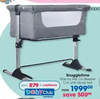 Clicks Snuggletime Side by Me Co-Sleeper Cot with Mozzi Net offer