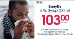 Clicks Benylin 4 Flu Syrup offer