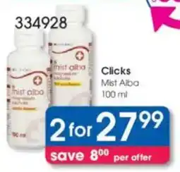 Clicks Clicks Mist Alba offer