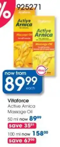 Clicks Vitaforce Active Arnica Massage Oil offer