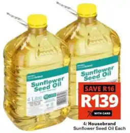 Checkers Housebrand Sunflower Seed Oil offer